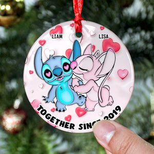 Sweet Cartoon Couple, Personalized 03NAPU261023 Ornament, Gift For Christmas - Ornament - GoDuckee