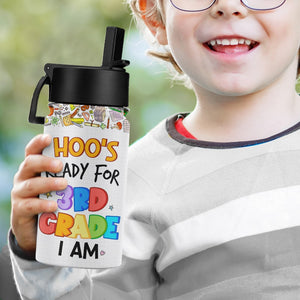 Hoo's Ready For Grade, Personalized Kid Tumbler, Gift For Kid - Kid Tumbler - GoDuckee