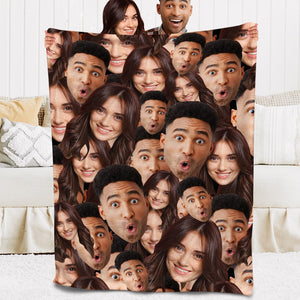 Custom Photo Face Blanket- Funny Face Gift- Funny Blankets for All Ages - Blanket - GoDuckee