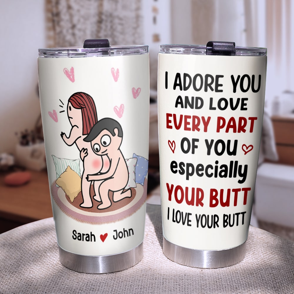 Adore You And Love Your Butt - Personalized Couple Mug - Gift For Couple - Coffee Mug - GoDuckee