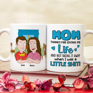 Mother, Mom Thanks For Giving Me Life, Personalized Mug, Gift For Mother, 04DNTN100423HH - Coffee Mug - GoDuckee