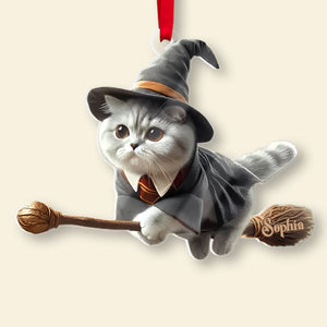 Personalized Gifts For Cat Lovers Acrylic Ornament Wizard Cat 02acdt250824 - Ornament - GoDuckee