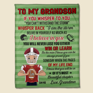 Always Proud Of You Personalized American Football Blanket Gift For Grandson - Blanket - GoDuckee