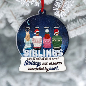 Siblings, Brothers & Sisters Are Always Connected By Heart, Personalized Ornament, Christmas Gifts For Siblings, 01HTPO130923 - Ornament - GoDuckee