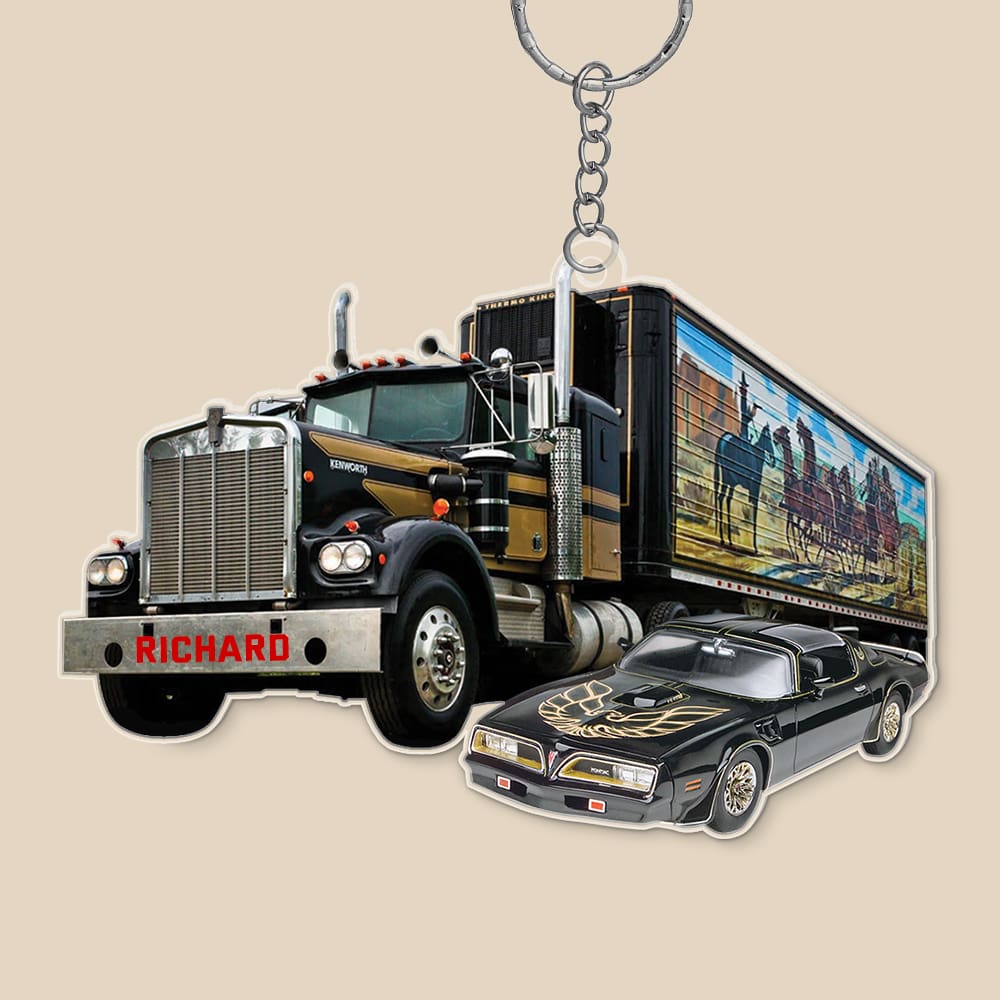 KoolKoolCustomDesign Trucker Gifts Big Truck Personalized Keychains, Cool Gifts for Truckers, Big Rig, Big Truck Drivers, Semi Truck Keyrings, Heavy Duty Trucks