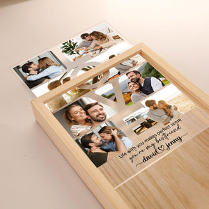Life With You Makes Perfect Sense, Custom Photo Picture Frame Light Box, Valentine Gift, Couple Gift, 01NAPO291223 - - GoDuckee
