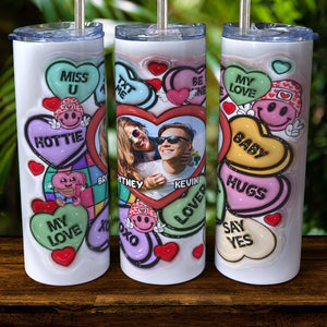 Custom Photo Gifts For Couple Tumbler Miss You My Love Valentine's Gifts - Tumbler Cup - GoDuckee