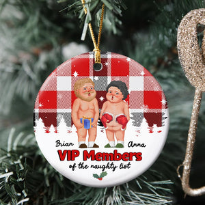 Couple, Vip Member Of The Naughty List, Personalized Ornament, Christmas Gifts For Couple - Ornament - GoDuckee