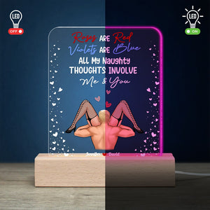 Couple, All My Naughty Thoughts Involve Me and You, Personalized Led Light, Couple Gifts - Led Night Light - GoDuckee