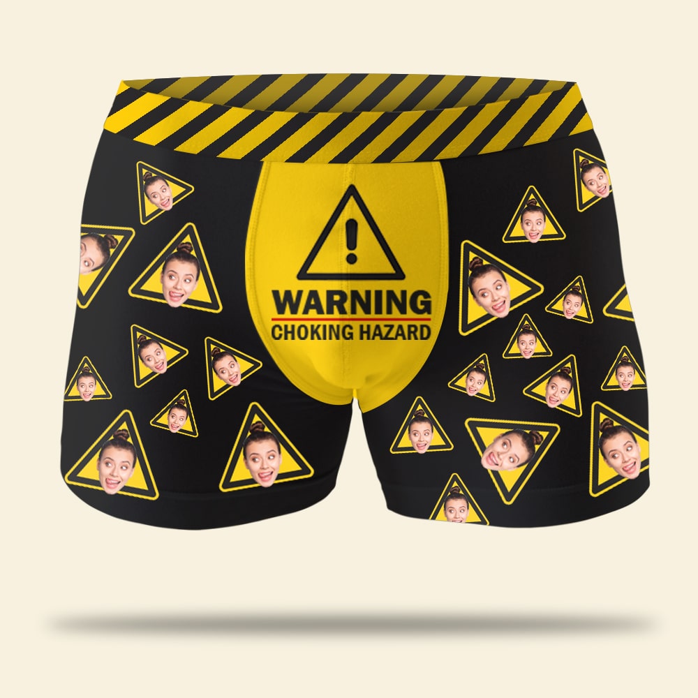 Caution Choking Hazard Funny Mens Underwear Gift For Him Boyfriend