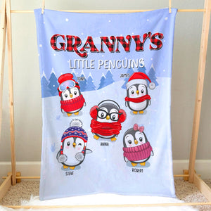 Grandmother, Grandma's Little Penguins, Personalized Blanket, Christmas Gifts For Grandma, 01PGPO290923 - Blanket - GoDuckee