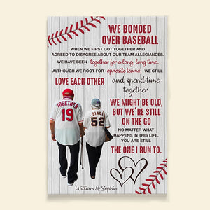 Personalized Gifts For Baseball Couple Canvas Print We Bonded Over Baseball - Poster & Canvas - GoDuckee