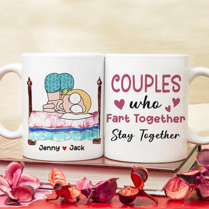 Couples Who Fart Together - Personalized Couple Mug - Gift For Couple - Coffee Mug - GoDuckee