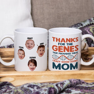 Custom Photo Kid, Good Looks, Mom, Personalized Mug, Gift For Mother - Coffee Mug - GoDuckee