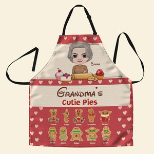 Personalized Gifts For Grandma Aprons Grandma's Cutie Pies 02htdt160124hh - Aprons - GoDuckee