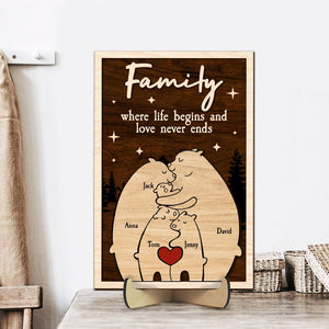 Personalized Gifts For Family Wood Sign Where Life Begins And Never Ends - Wood Signs - GoDuckee