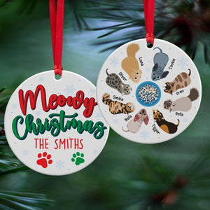 Cat-Personalized Ornament - Ceramic Circle Ornament- Gift For Cat Lover- Christmas Gift- Cat Lover Ornament - Ornament - GoDuckee