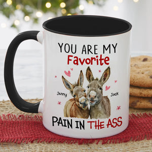 You Are My Favorite- Personalized Accent Mug- Couple Gift- Donkey Couple - Coffee Mug - GoDuckee