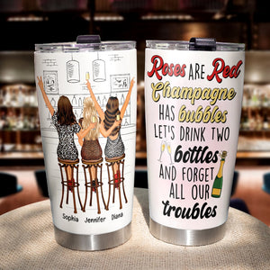Let's Drink Two Bottles And Forget All Our Troubles- Personalized Tumbler- Gift For Friends- Drinking Friends Tumbler - Tumbler Cup - GoDuckee