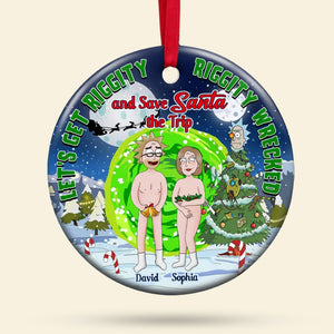 Personalized Gifts For Couple Ornament 01katn200724hg Funny Cartoon Couple - Ornament - GoDuckee