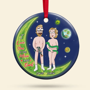 Personalized Gifts For Couple Ornament 05totn120724hg Funny Cartoon Couple - Ornament - GoDuckee