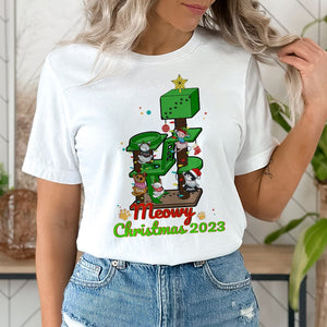 Cats, Meowy Christmas 2023, Personalized Shirt, Christmas Gift For Cat Lovers - Shirts - GoDuckee