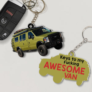 Keys To My Fucking Awesome Van- Custom Car Photo Keychain PW-KCH-02qhqn040723 - Keychains - GoDuckee