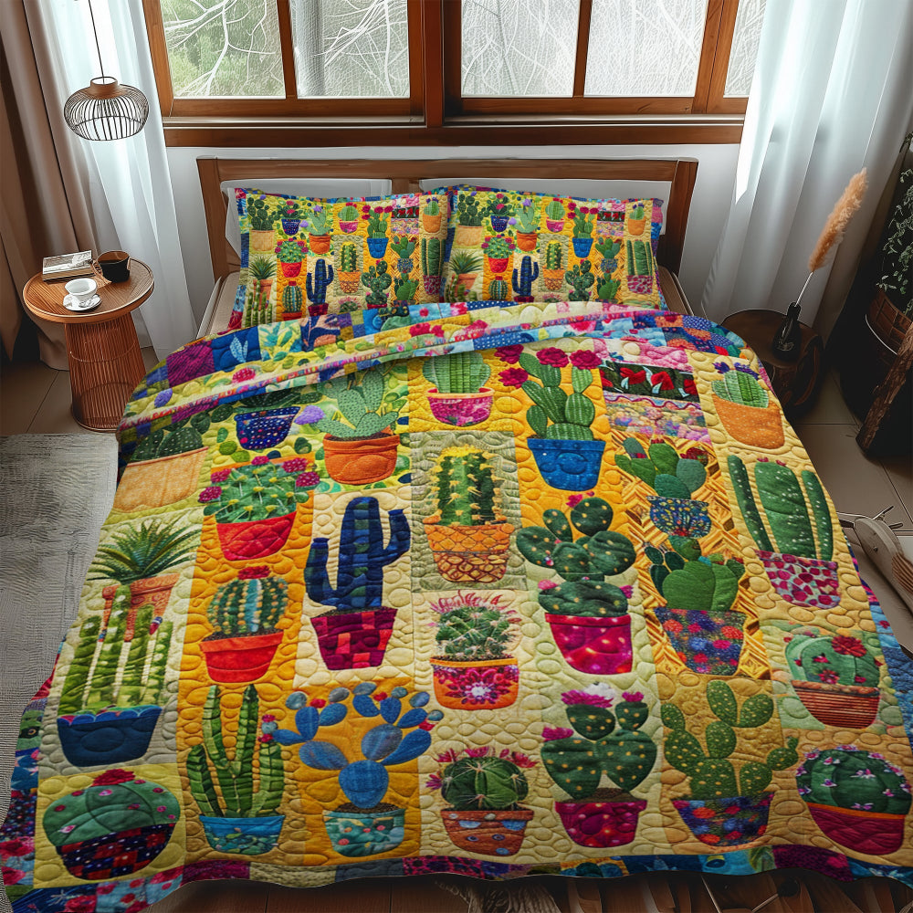 Gifts For Cactus Lovers Quilt Bed Set Desert Bloom - Blanket - GoDuckee