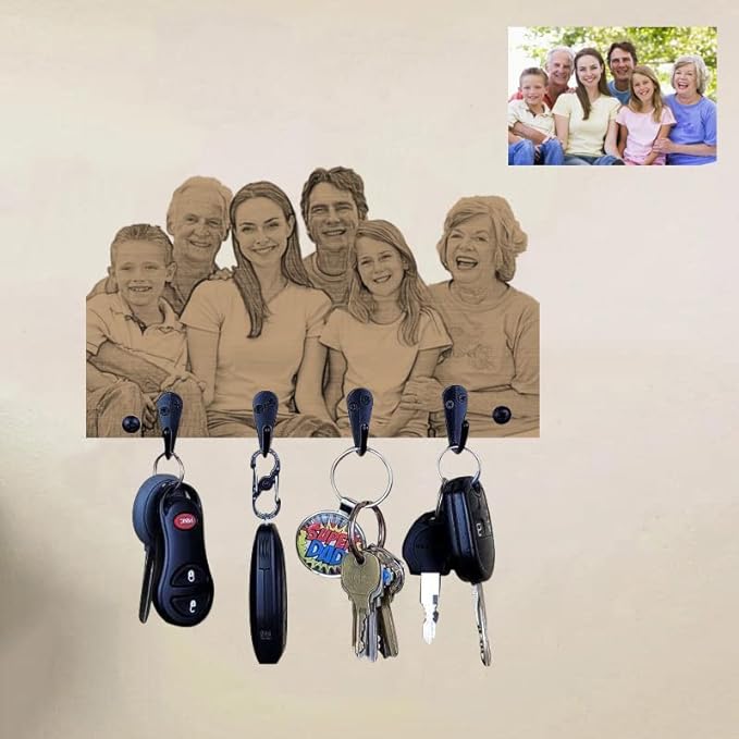 Custom Photo Gift For Family Wooden Key Hanger 10ACXX200824 - - GoDuckee