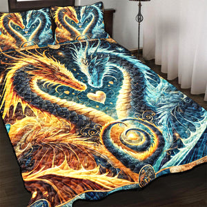 Personalized Gifts For Dragon Couple Lovers Quilt Bedding Set Special Line - Blanket - GoDuckee