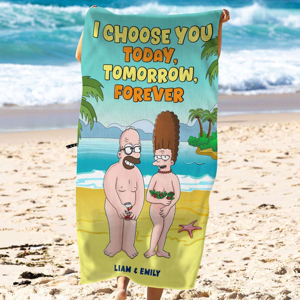 Personalized Gifts for Couple Beach Towel, Funny Standing In The Beach 01napu090724hg - Beach Towel - GoDuckee