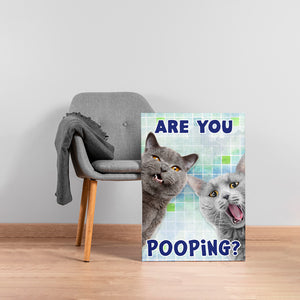 Custom Photo Gifts For Cat Lovers Canvas Print 02hupu050824 Funny Cats Bathroom Art - Poster & Canvas - GoDuckee