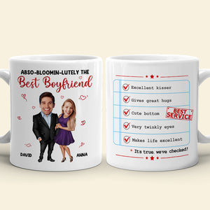 Abso-Bloomin-LutelyThe Best Boyfriend, Personalized Boyfriend Award Coffee Mug, Upload Photo - Coffee Mug - GoDuckee