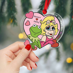 Couple Gift, Personalized Acrylic Ornament, Frog And Piggy Couple Ornament, Christmas Gift 03QHHN141023 - Ornament - GoDuckee
