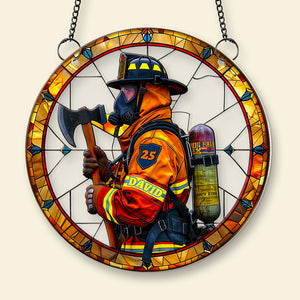 Personalized Gifts For Firefighter Suncatcher Ornament 05ACDT280824 - Ornament - GoDuckee