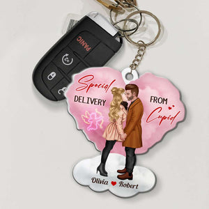 Special Delivery From Cupid, Personalized Keychain, Romantic Love Couple Gifts - Keychains - GoDuckee