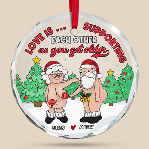 Personalized Gifts For Couple Christmas Ornament 11acpu270924 Supporting Each Other - Ornament - GoDuckee