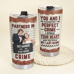 Partners In Crime, Personalized Tumbler, Married Couple Gifts - Tumbler Cup - GoDuckee