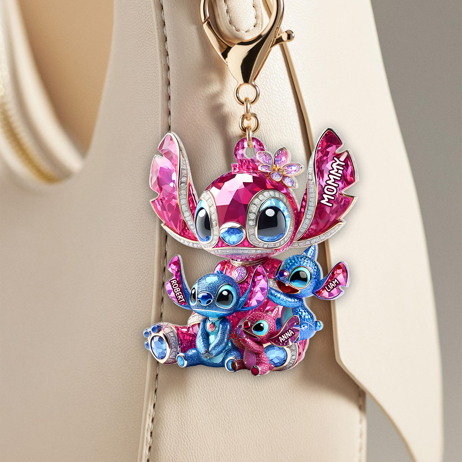 Personalized Gift For Mom Keychain, Mama Bear & Her Little Ones 01TGPU030425 - Keychains - GoDuckee