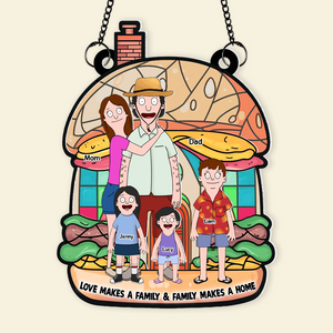 Personalized Gifts For Family Suncatcher Ornament, Love Makes A Family 04tgpu120225hg - Ornament - GoDuckee