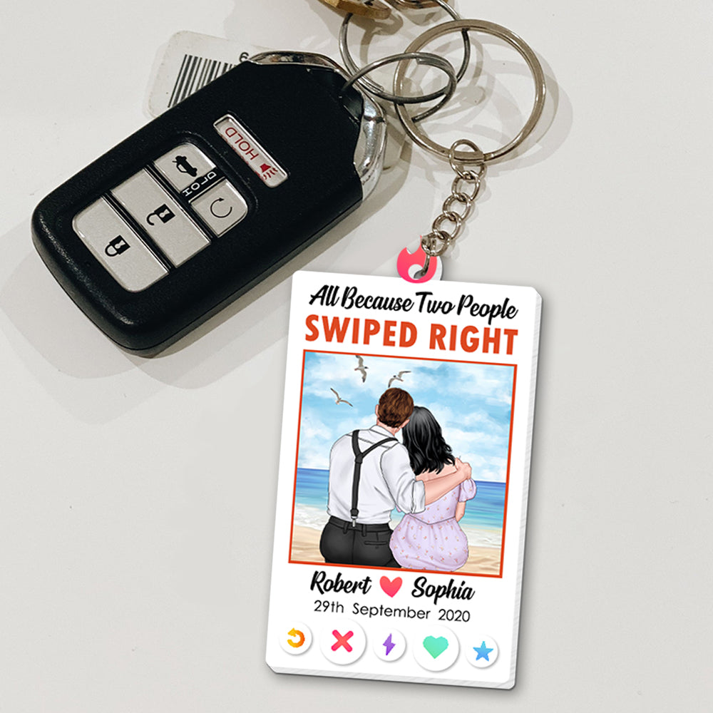 Romantic Couple, Love You Forever, Personalized Keychain, Gifts For Couple - Keychains - GoDuckee