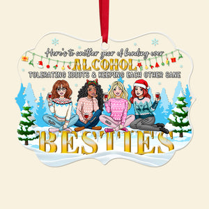 Personalized Gift For Friends Christmas Ornament Besties 04ACQN240924HH - Ornament - GoDuckee