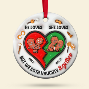 Personalized Gifts For Couple Ornament Cute Inflated Effect 01ohpu221024 - Ornament - GoDuckee