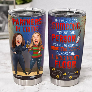 Custom Photo Gifts For Besties Tumbler, Horror Friends Partners In Crime 04naqn300724hh - Tumbler Cup - GoDuckee