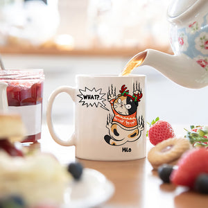 Grumpy Cat, Gift For Cat Lover, Personalized Mug, Cat Scratching Mug, Christmas Gift - Coffee Mug - GoDuckee