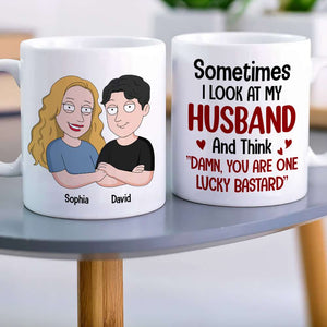 Sometimes I Look At My Husband Personalized White Mug - 04natn300523hh - Coffee Mug - GoDuckee