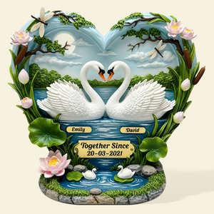 Swan Couple Acrylic Plaque - Personalized Gifts For Couple 03tgpu130625 - Shaped Plaques - GoDuckee