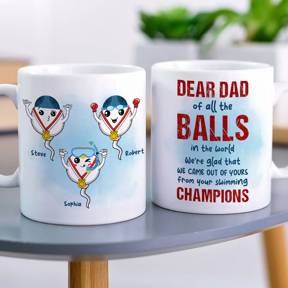 From Your Swimming Champions Personalized Funny Sperms Coffee Mug Gift For Dad - Coffee Mug - GoDuckee