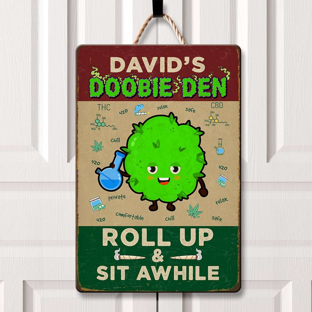 Personalized Gift For Weed Lover, Doobie Den Metal Sign 02toqn170724 - Metal Signs - GoDuckee