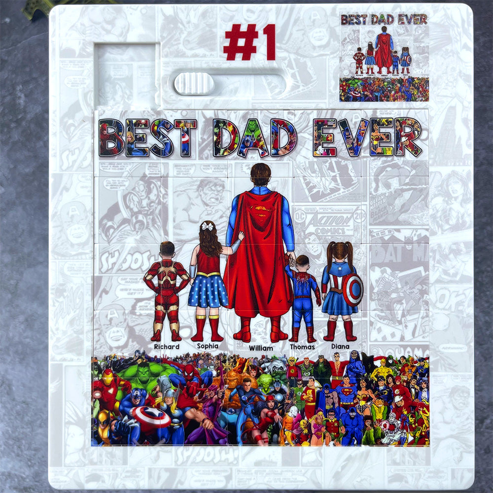Super Dad Sliding Puzzle - Personalized Gifts For Dad 011qhqn010425pa - Sliding Puzzle - GoDuckee